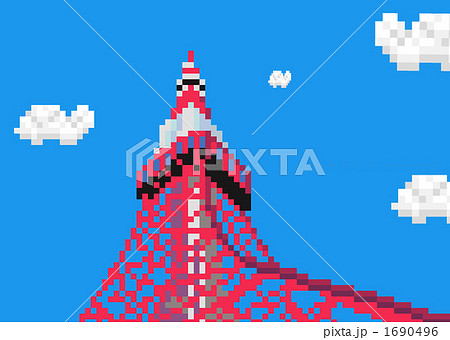 Dot Picture Style Like Tokyo Tower Stock Illustration