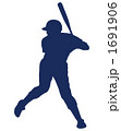 打者シルエット青色 1691906