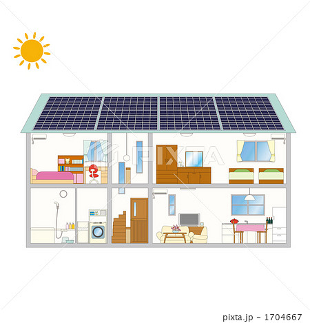 住宅用太陽光発電システム 06のイラスト素材