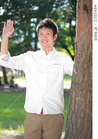 イケメン大学生の写真素材