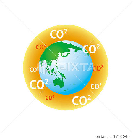 地球温暖化 温室効果ガスのイラスト素材