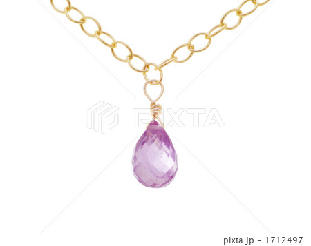 アメジストのネックレス　シンプルなゴールドのチェーンペンダント 1712497