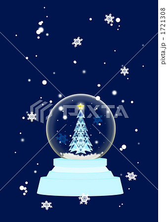 クリスマス スノードームのイラスト素材