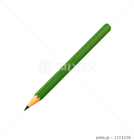 緑の鉛筆のイラストのイラスト素材