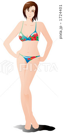 ビキニスタイルの女性イラスト ビキニ姿の女性 イラスト素材 [7302971] - フォトライブラリー