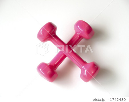ピンクのダンベル2本(X字置き) ピンクのダンベル2本(X字置き) 1742480