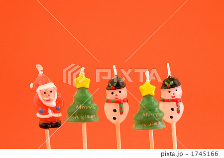 サンタとツリーと雪達磨のクリスマスキャンドル 1745166