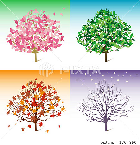 樹の四季のイラスト素材