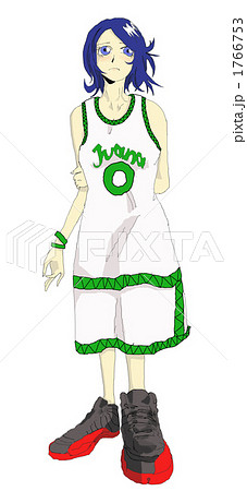 イラスト バスケットボール ユニフォームの女の子のイラスト素材 1766753 Pixta
