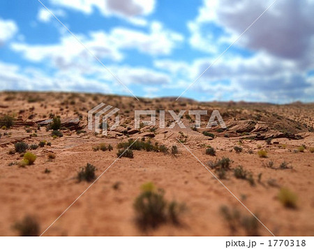 アメリカ アリゾナ州の砂漠 ジオラマ風の写真素材