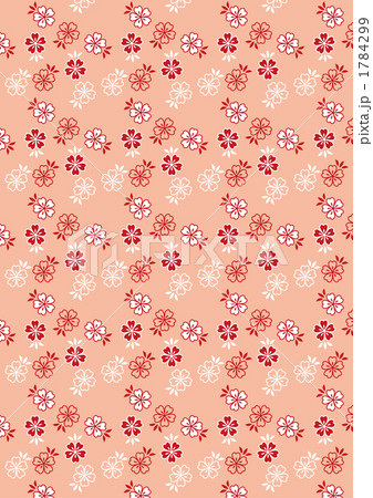 曙色と紅色の桜模様・大・密 1784299