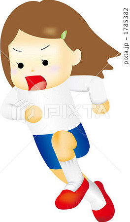 走る女の子のイラスト素材 1785382 Pixta