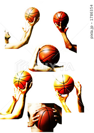 バスケットボールのフォーム集のイラスト素材