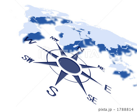 世界地図とコンパス 1788814