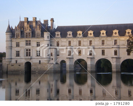 フランスの古城 水上の城 ジュノンソー の写真素材