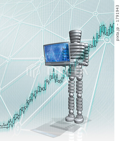 パソコンで株式投資するロボット 1791943