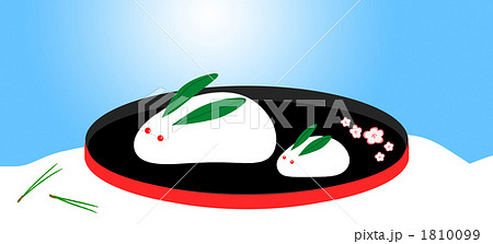 お盆の上の雪うさぎ 1810099