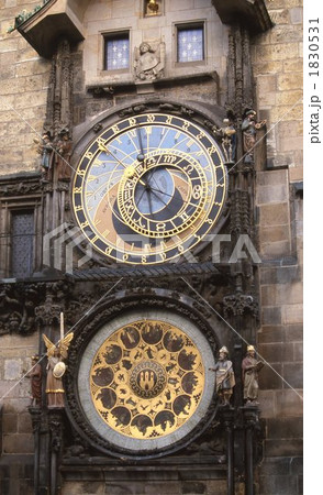 プラハの天文時計の写真素材