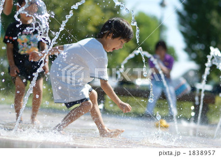 園児_水遊び 園児_水遊び 1838957