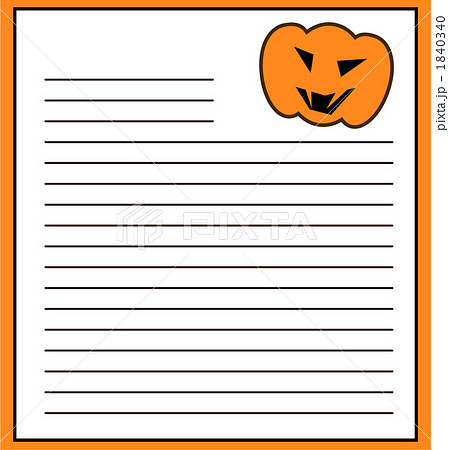 ハロウィンかぼちゃ便箋テンプレートのイラスト素材