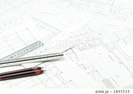 設計図 伏図 製図の写真素材