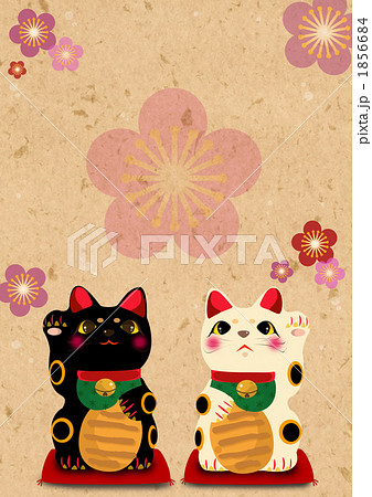 和風 招福 招き猫ちゃん 壁紙 背景のイラスト素材 1856684 Pixta
