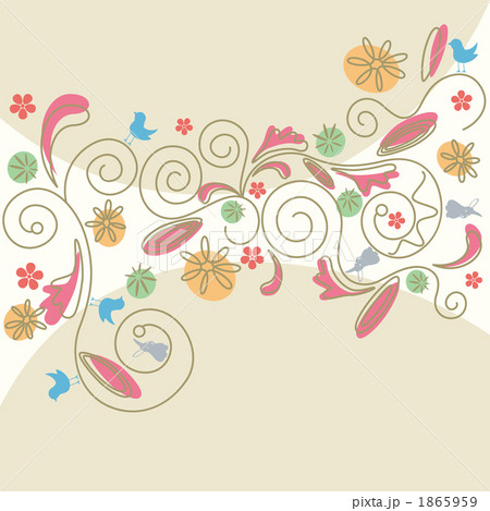 アブストラクト花柄パターン 1865959
