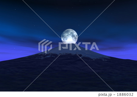 月を乗せた富士山 1886032