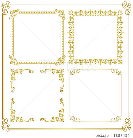 金 フレーム 額縁のイラスト素材
