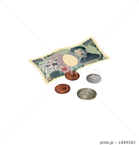 小銭と紙幣のイラストのイラスト素材 1889383 Pixta