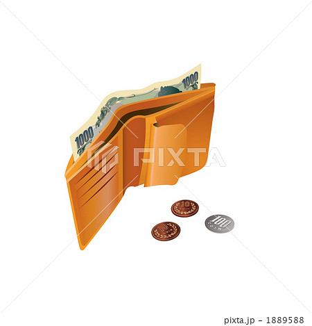 給料日前のお財布のイラスト 1889588