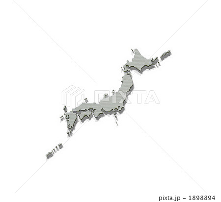 ステンレス・立体日本地図のイラスト素材 [1898894] - PIXTA