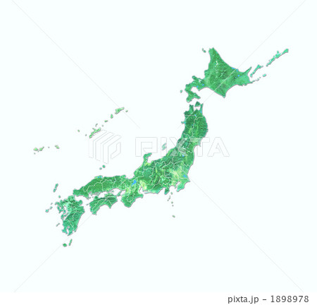 緑の日本地図／都道府県表示 1898978