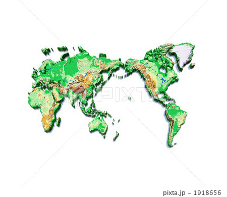 立体世界地図 白地図のイラスト素材