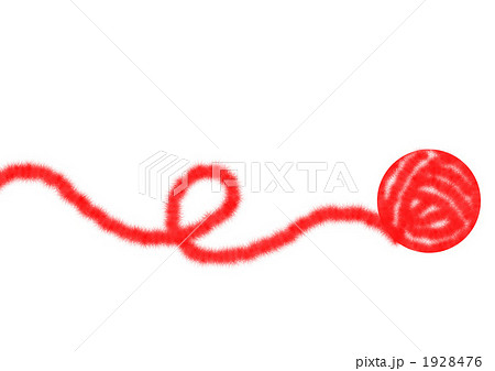 赤い糸 毛糸 手芸のイラスト素材