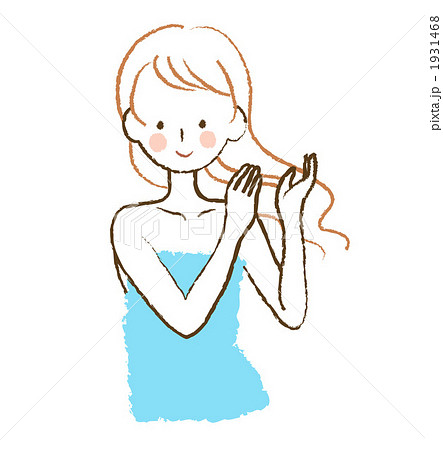 髪をなでる女性 1931468