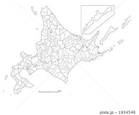白地図 北海道 のイラスト素材