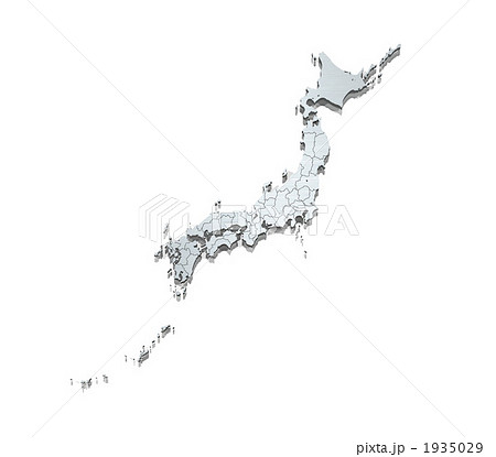 ステンレス・日本白地図／都道府県表示 1935029