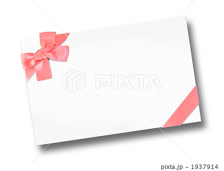 ピンクリボンのメッセージカードのイラスト素材