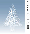 雪の結晶でできたクリスマスツリーのイラスト 1953606
