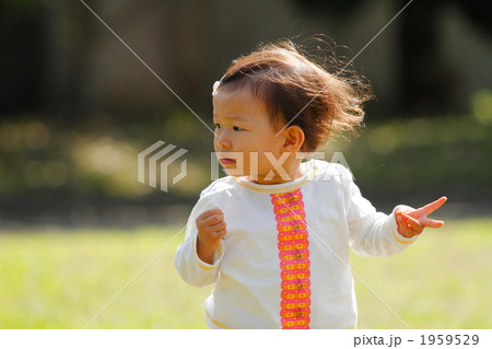公園で遊ぶ1歳の女の子 1959529