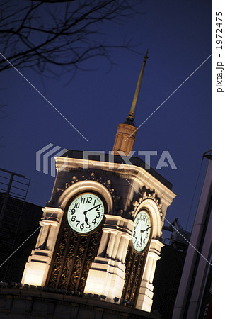 銀座 和光時計塔の夜景の写真素材 [1972475] - PIXTA