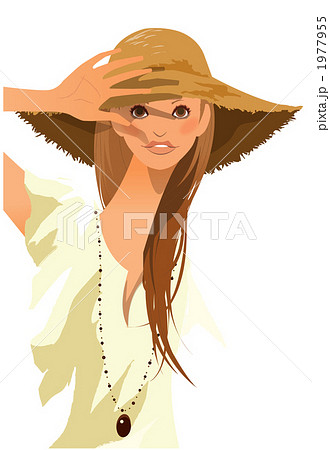 帽子をかぶった女性のイラスト素材