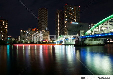 勝鬨橋、屋形舟流し撮り 1980888