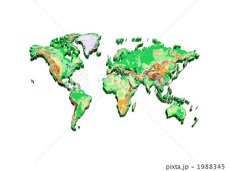 緑の世界地図 自然環境のイラスト素材