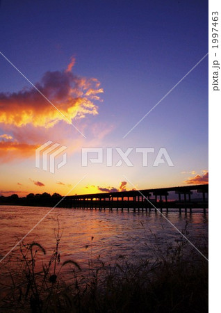 京都流れ橋、落日 京都流れ橋、落日 1997463