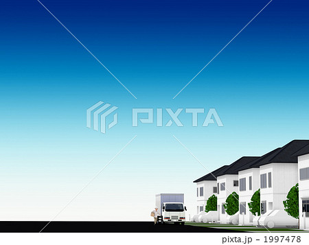 住宅街と宅配ドライバー 1997478