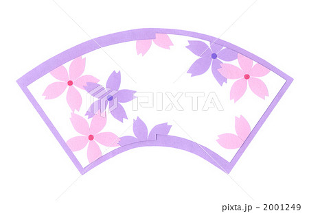 扇型 扇形 貼り絵　桜 2001249