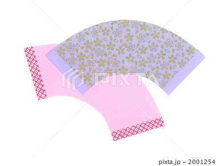 扇型 扇形 貼り絵　桜 2001254