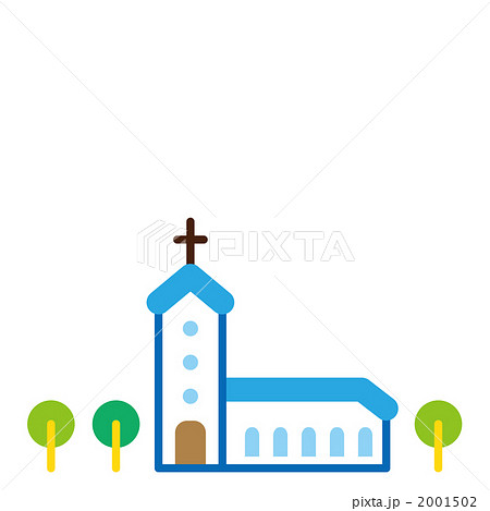 建物 教会 アイコンのイラスト素材